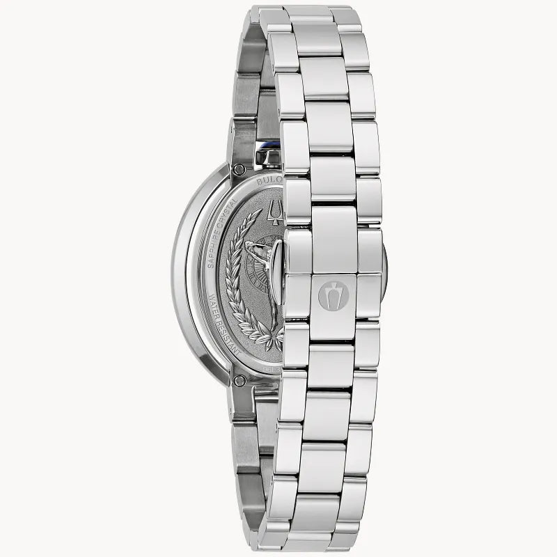 RELOJ BULOVA RUBAIYAT, CUARZO, ESFERA SALMON, BRAZALETE DE ACERO, 28.80 MM