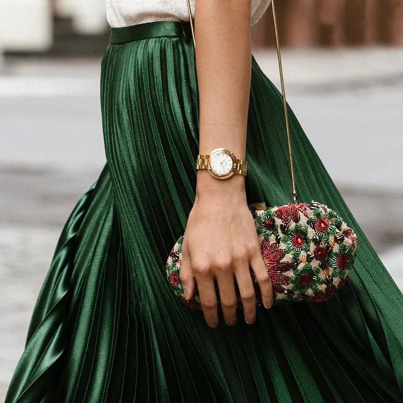 RELOJ BULOVA RUBAIYAT, CUARZO, ESFERA BLANCA, BRAZALETE DE ACERO PVD ORO AMARILLO, DIAMANTES, 35 MM