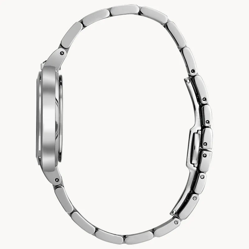 RELOJ BULOVA RUBAIYAT, CUARZO, ESFERA PLATEADA, BRAZALETE DE ACERO, DIAMANTES, 35 MM