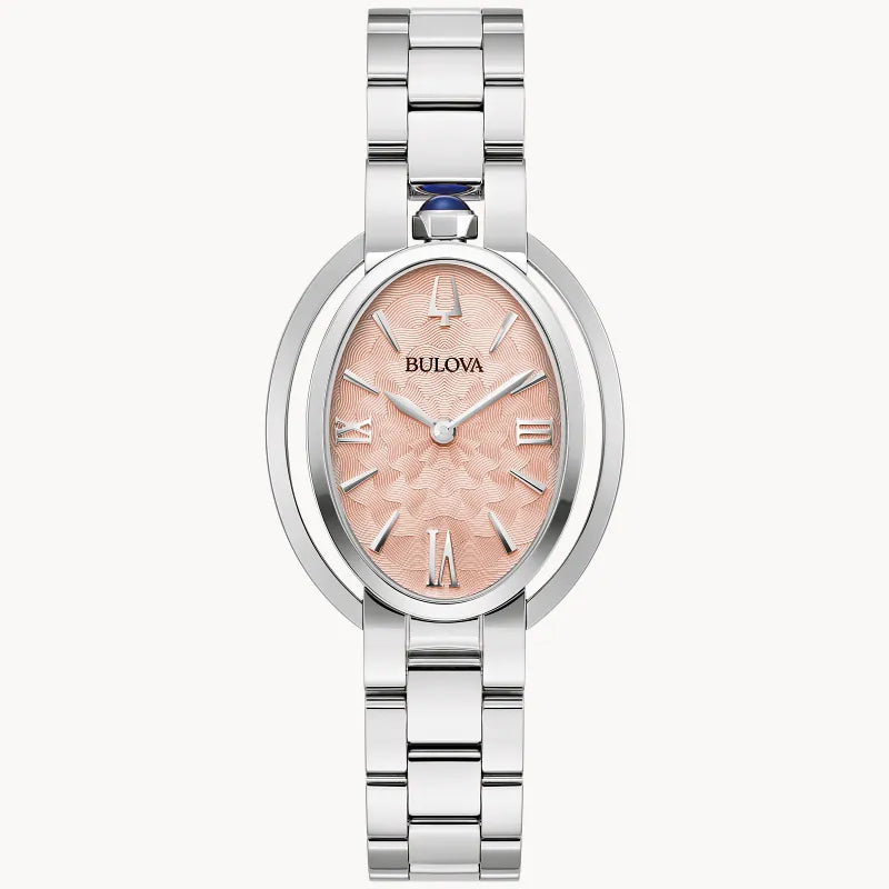 RELOJ BULOVA RUBAIYAT, CUARZO, ESFERA SALMON, BRAZALETE DE ACERO, 28.80 MM