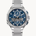 RELOJ BULOVA SERIE X, CUARZO, ESFERA AZUL, BRAZALETE DE ACERO, CRONOGRAFO, CALENDARIO, 45 MM