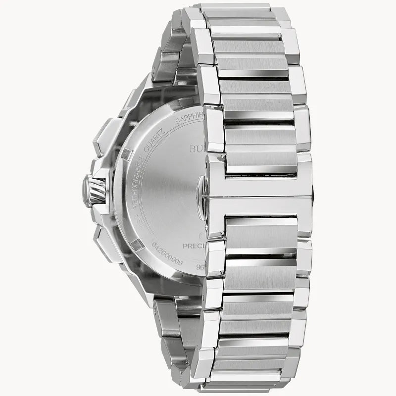 RELOJ BULOVA SERIE X, CUARZO, ESFERA AZUL, BRAZALETE DE ACERO, CRONOGRAFO, CALENDARIO, 45 MM