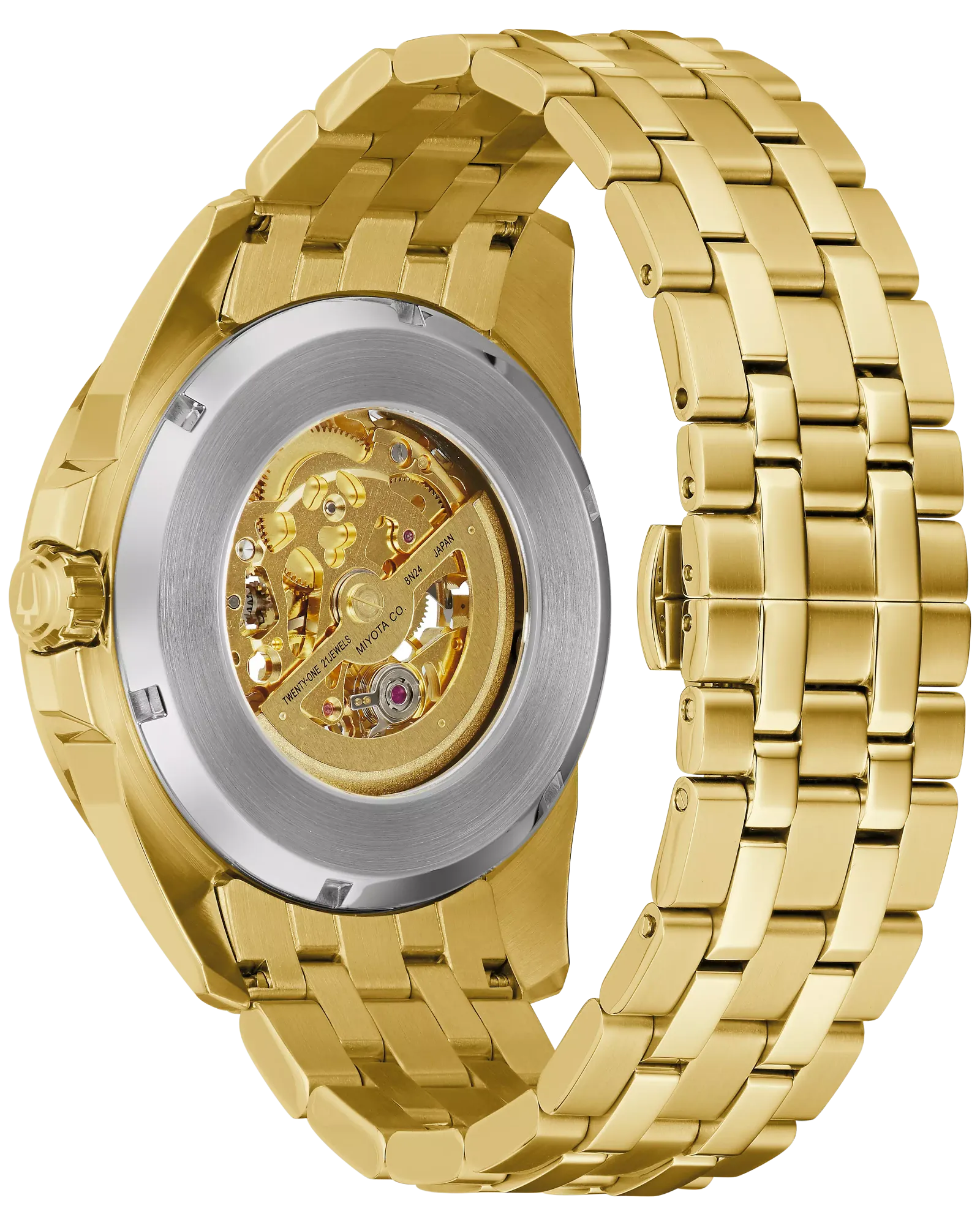 RELOJ BULOVA SUTTON, AUTOMATICO, ESFERA DORADA, BRAZALETE DE ACERO PVD ORO AMARILLO, 43 MM