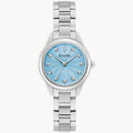 RELOJ BULOVA SUTTON, CUARZO, ESFERA CELESTE, BRAZALETE DE ACERO, DIAMANTES, 28 MM