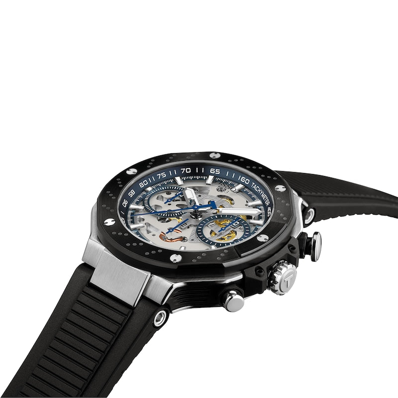 RELOJ TISSOT T-RACE MOTO GP, 2025, CUARZO, ESFERA SKELETON, BRAZALETE DE CAUCHO NEGRO, EDICICÓN LIMITADA, 45 MM