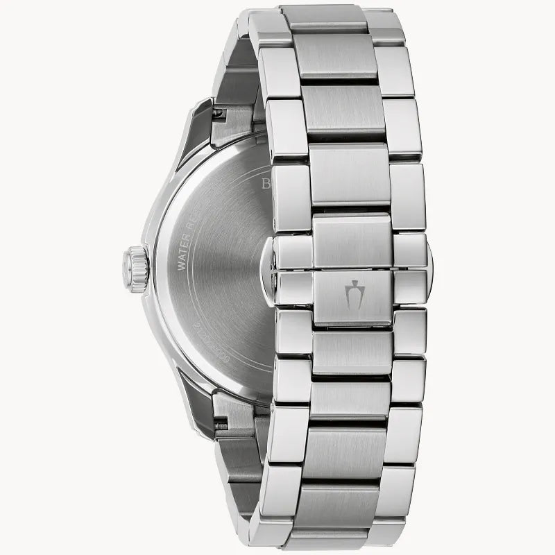 RELOJ BULOVA WILTON, CUARZO, ESFERA AZUL, BRAZALETE DE ACERO, FECHA, 41 MM