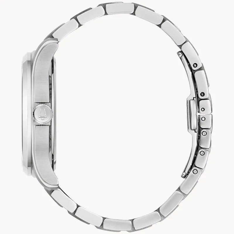 RELOJ BULOVA WILTON, CUARZO, ESFERA AZUL, BRAZALETE DE ACERO, FECHA, 41 MM