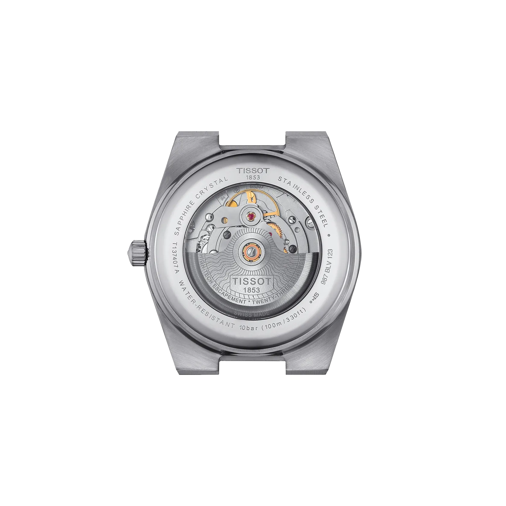 RELOJ TISSOT PRX, AUTOMCÁTICO, ESFERA CELESTE, BRAZALETE DE ACERO, FECHA, 40 MM