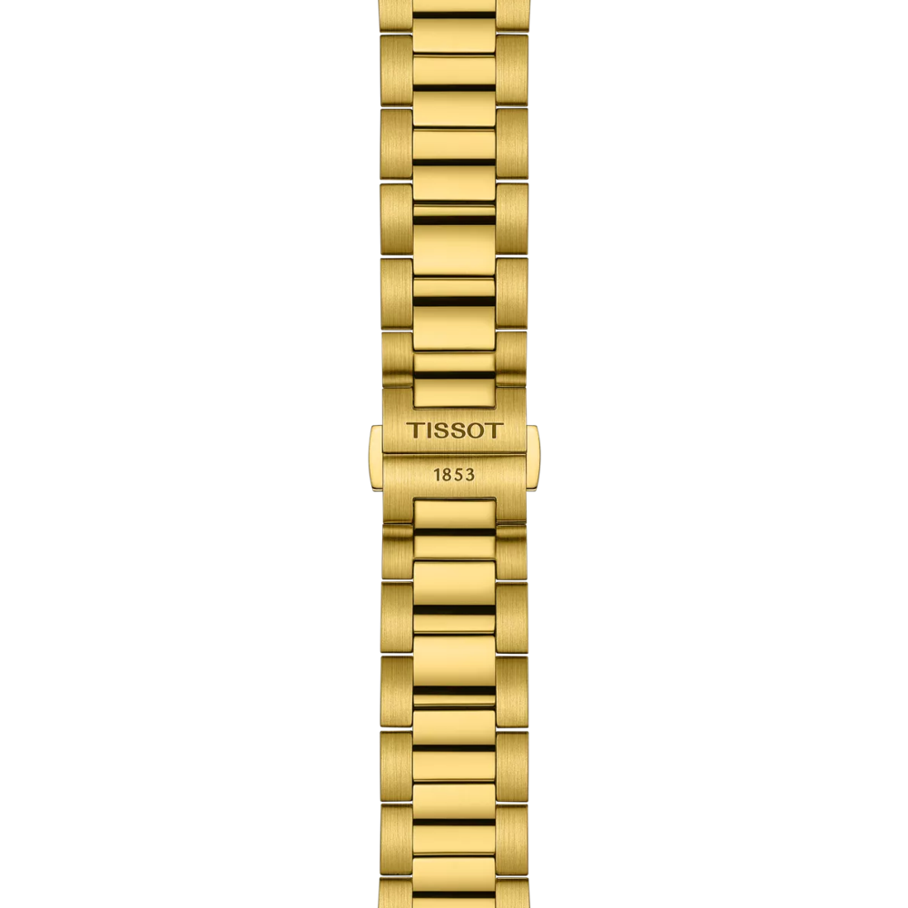 RELOJ TISSOT PR 100, CUARZO, ESFERA GRIS, BRAZALETE DE ACERO PVD, CRONCÓGRAFO, 40 MM