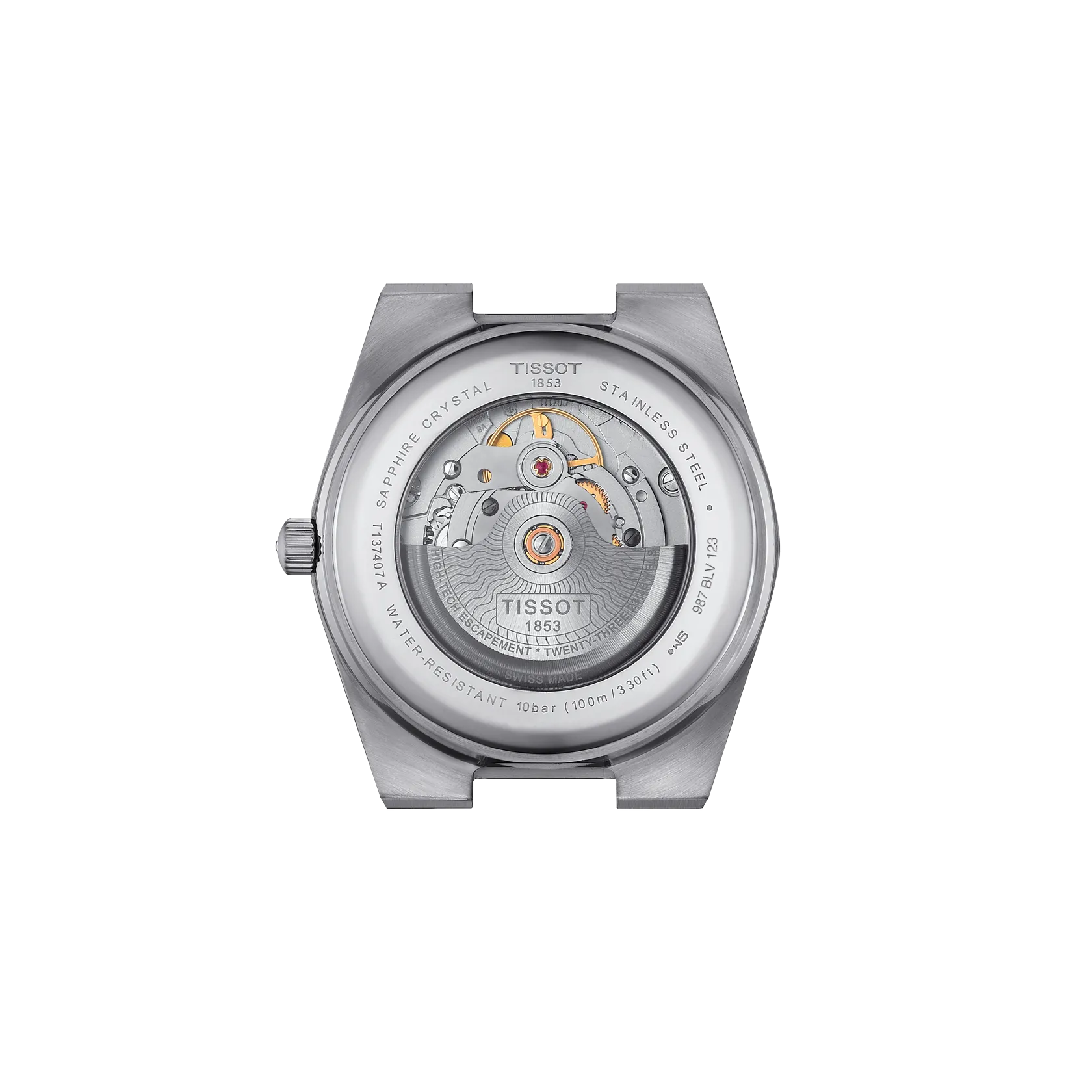 RELOJ TISSOT PRX, AUTOMCÁTICO, ESFERA AZUL CAMALECÓNICO, BRAZALETE DE ACERO, FECHA, 40 MM