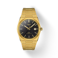 RELOJ TISSOT PRX, DAMIAN LILLARD, AUTOMCÁTICO, ESFERA NEGRA, BRAZALETE PRV TONO ORO, FECHA, 40 MM