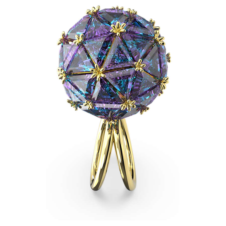 ANILLO SWAROVSKI CURIOSA TALLA TRIANGULAR, AZUL, BAÑO TONO ORO, TALLA 58
