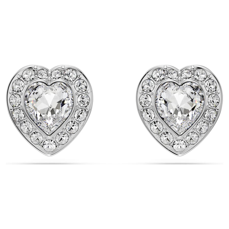 ARETES SWAROVSKI ARIANA GRANDE X SWAROVSKI TALLAS MIXTAS, CORAZCÓN, BLANCO, BAÑO DE RODIO