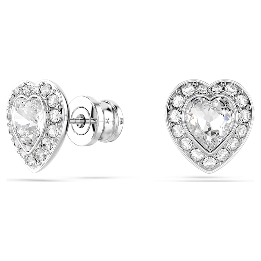 ARETES SWAROVSKI ARIANA GRANDE X SWAROVSKI TALLAS MIXTAS, CORAZCÓN, BLANCO, BAÑO DE RODIO
