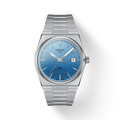 RELOJ TISSOT PRX, AUTOMCÁTICO, ESFERA AZUL CIELO CAMALECÓNICO, BRAZALETE DE ACERO, FECHA, 40 MM