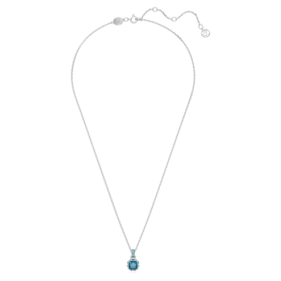 COLLAR SWAROVSKI BIRTHSTONE TALLA CUADRADA, DICIEMBRE, AZUL, BAÑO DE RODIO