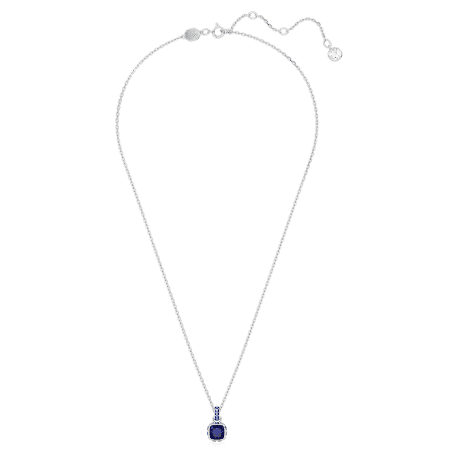 COLLAR SWAROVSKI BIRTHSTONE TALLA CUADRADA, SETIEMBRE, AZUL, BAÑO DE RODIO