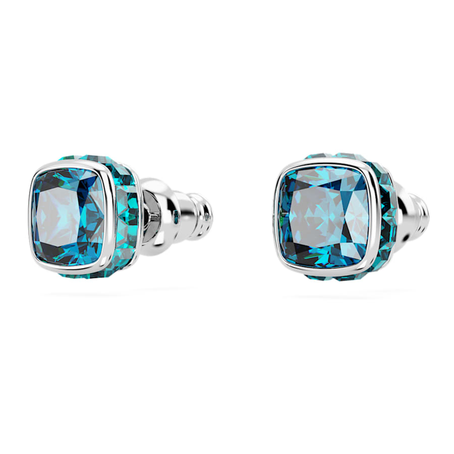 ARETES SWAROVSKI BIRTHSTONE TALLA CUADRADA, DICIEMBRE, AZULES, BAÑO DE RODIO