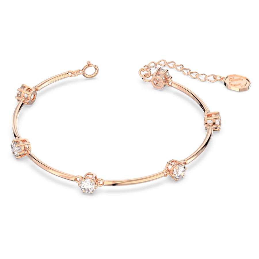 PULSERA SWAROVSKI CONSTELLA TALLA REDONDA, BLANCO, BAÑO TONO ORO ROSA, TALLA M