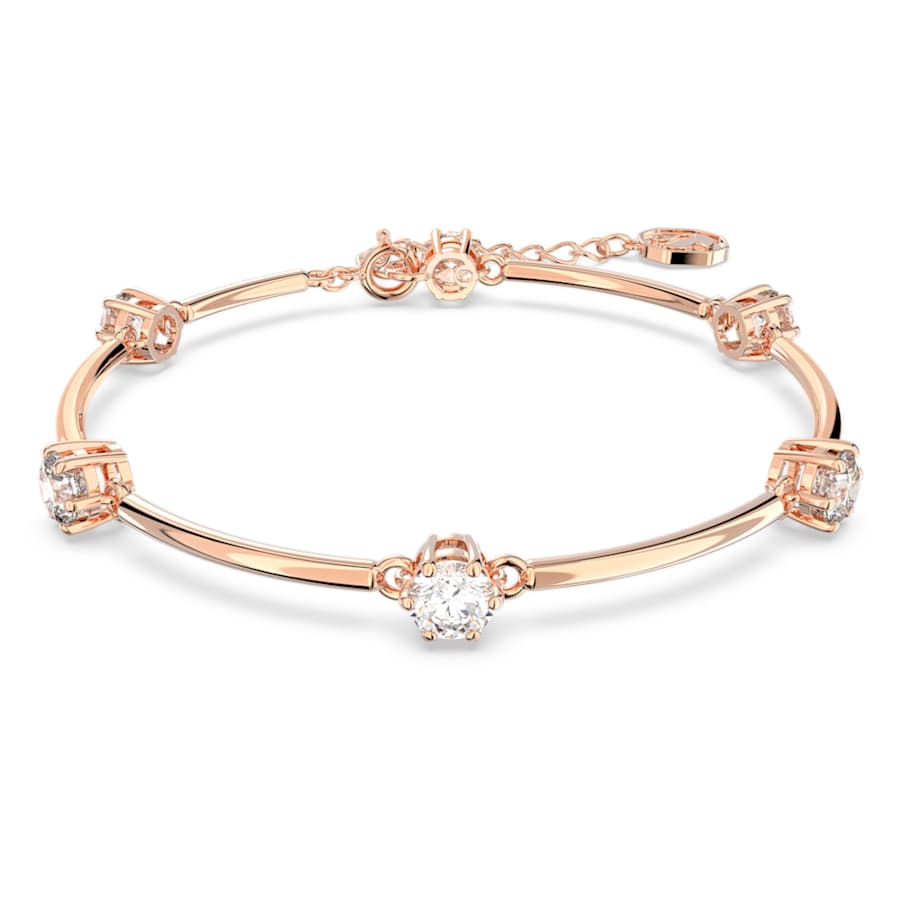 PULSERA SWAROVSKI CONSTELLA TALLA REDONDA, BLANCO, BAÑO TONO ORO ROSA, TALLA M