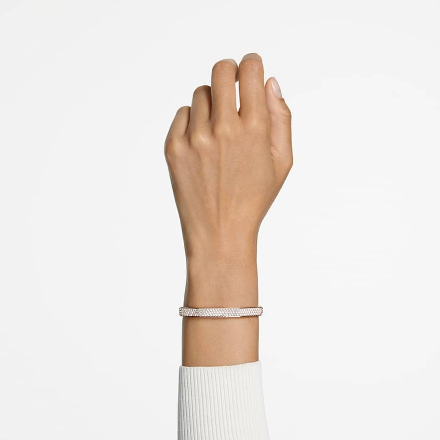 PULSERA SWAROVSKI DEXTERA FORMA OCTOGONAL, BLANCO, BAÑO DE RODIO, TALLA M