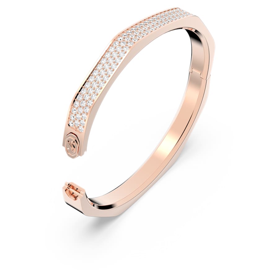 PULSERA SWAROVSKI DEXTERA FORMA OCTOGONAL, BLANCO, BAÑO DE RODIO, TALLA M