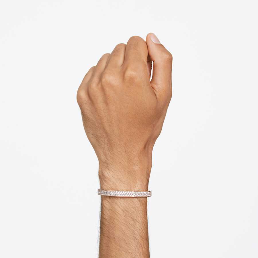 PULSERA SWAROVSKI DEXTERA FORMA OCTOGONAL, BLANCO, BAÑO DE RODIO, TALLA M
