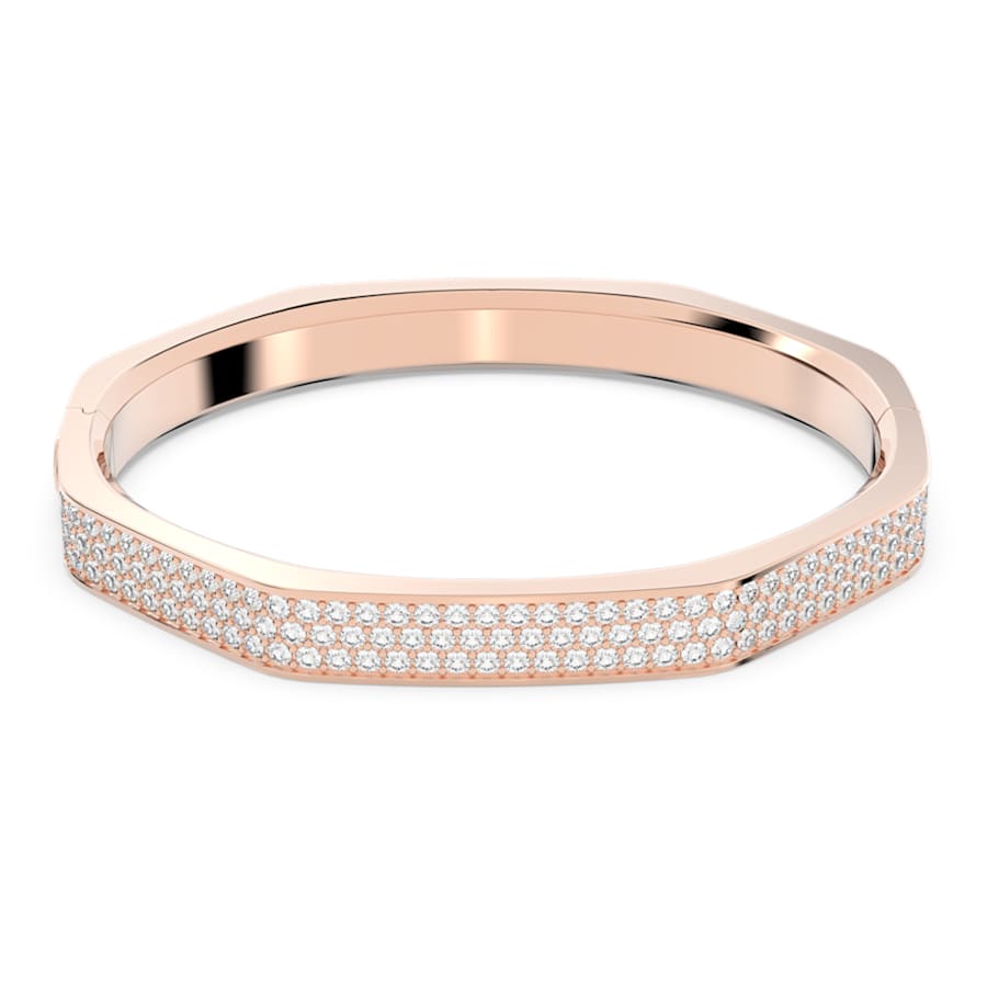 PULSERA SWAROVSKI DEXTERA FORMA OCTOGONAL, BLANCO, BAÑO DE RODIO, TALLA M