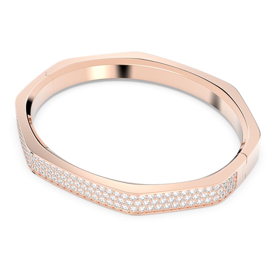 PULSERA SWAROVSKI DEXTERA FORMA OCTOGONAL, BLANCO, BAÑO DE RODIO, TALLA M