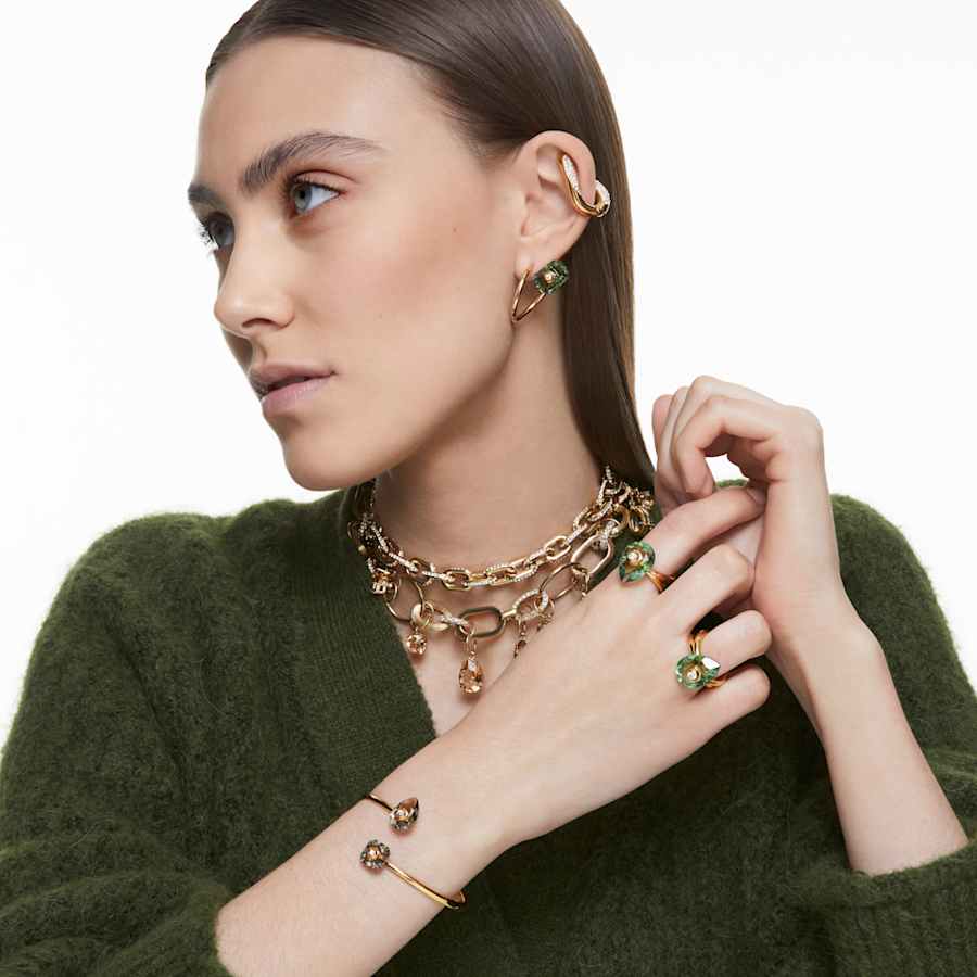 PULSERA SWAROVSKI NUMINA TALLAS MIXTAS, GRIS, BAÑO TONO ORO, TALLA M