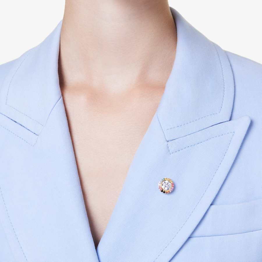 BROCHE SWAROVSKI MATRIX TALLA REDONDA, MULTICOLOR, BAÑO TONO ORO