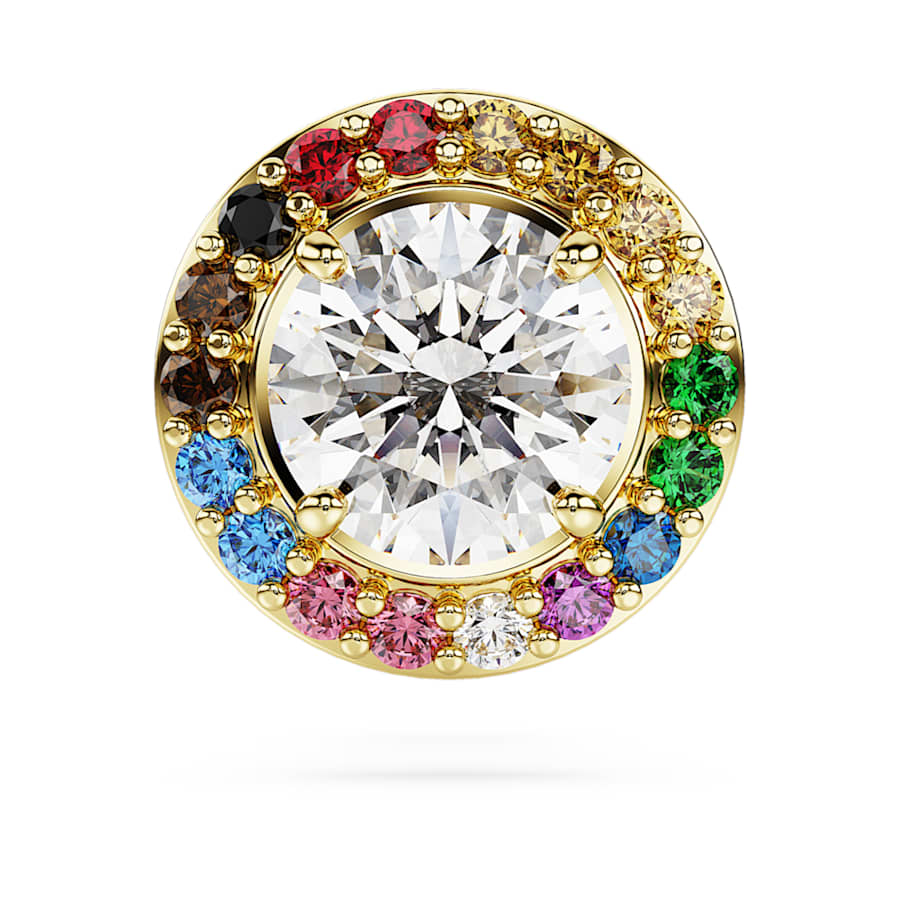 BROCHE SWAROVSKI MATRIX TALLA REDONDA, MULTICOLOR, BAÑO TONO ORO