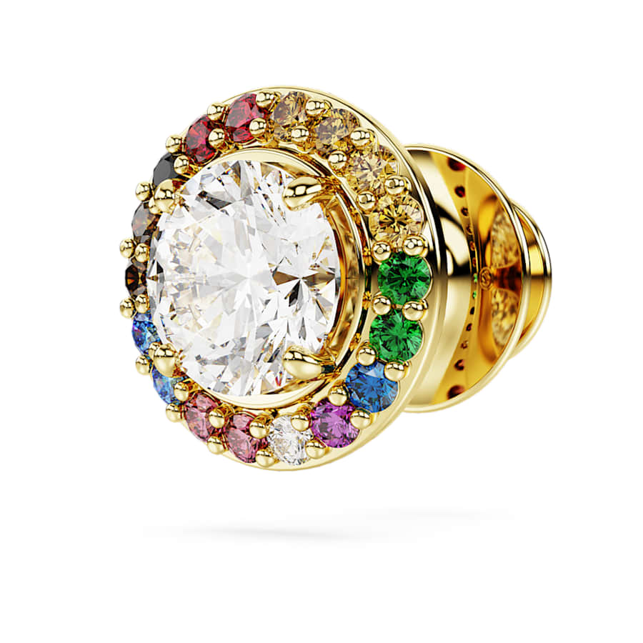 BROCHE SWAROVSKI MATRIX TALLA REDONDA, MULTICOLOR, BAÑO TONO ORO