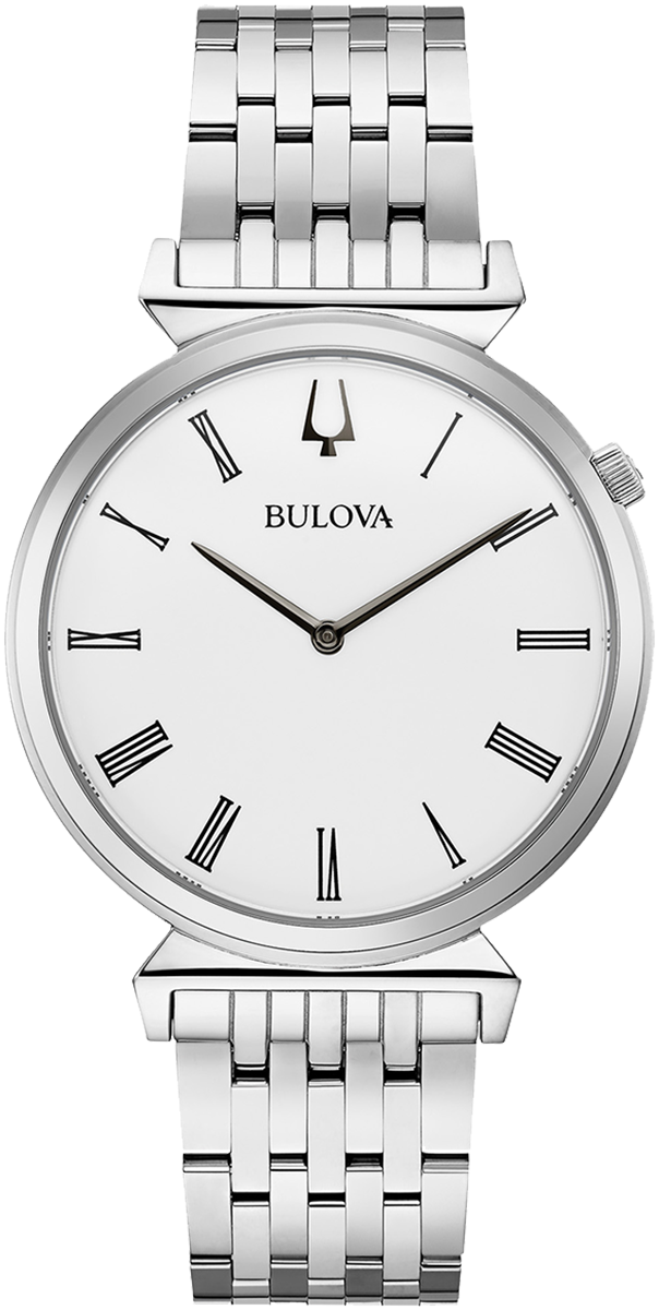 RELOJ BULOVA REGATTA, CUARZO, ESFERA BLANCA, BRAZALETE DE ACERO, 38 MM