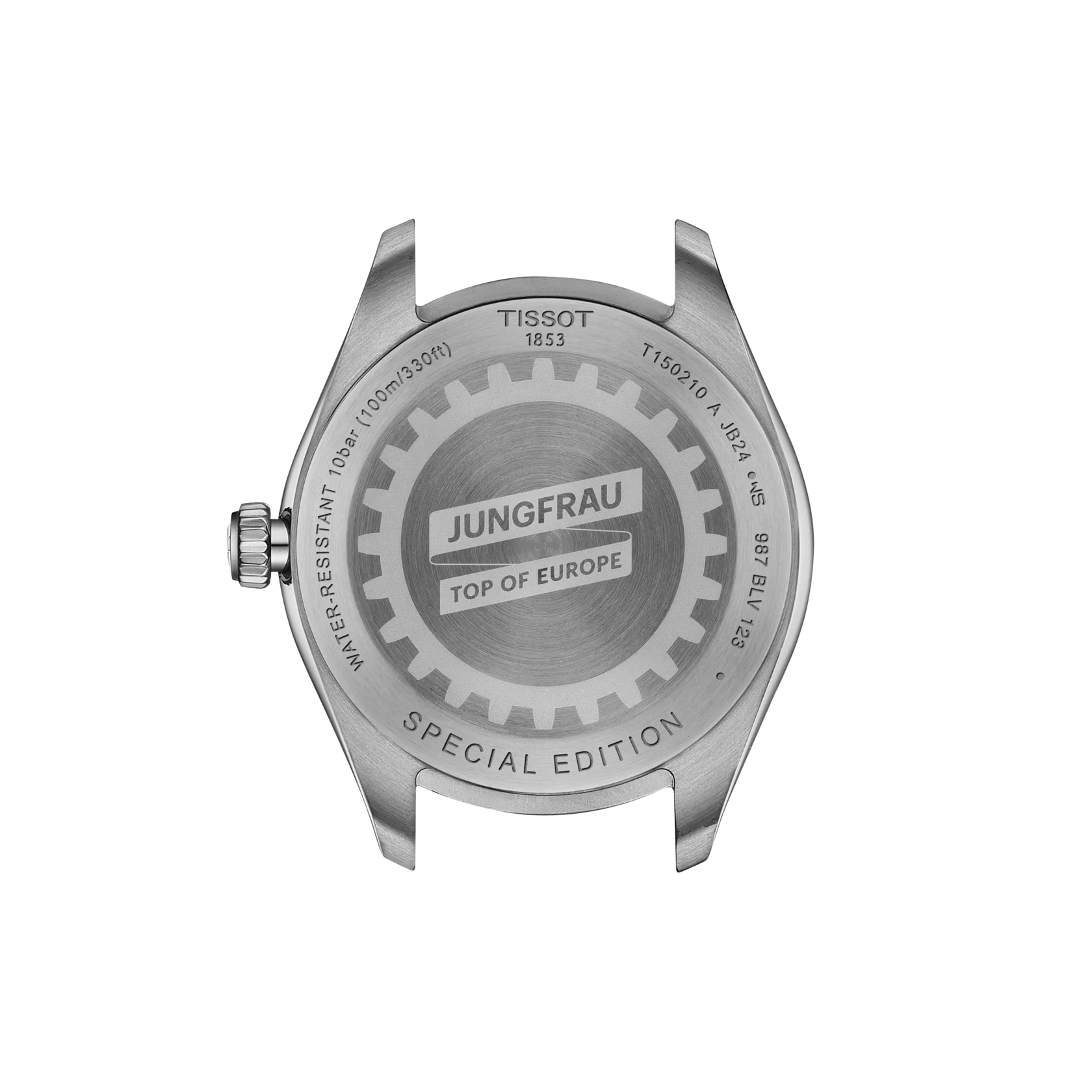 RELOJ TISSOT PR 100 JUNGFRAUBAHN, CUARZO, ESFERA AZUL, BRAZALETE DE ACERO, FECHA, 34 MM