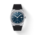 RELOJ TISSOT PRX, AUTOMCÁTICO, ESFERA AZUL, FAJA DE CAUCHO NEGRA, FECHA, 40 MM