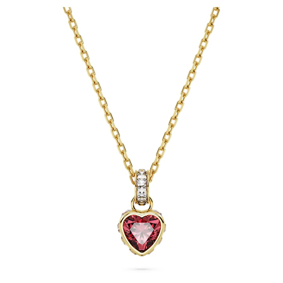 COLLAR SWAROVSKI CHROMA, CORAZCÓN, ROJO, BAÑO TONO ORO