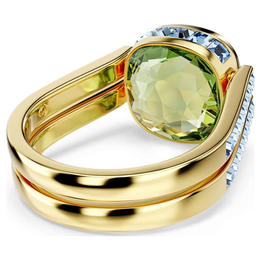 ANILLO SWAROVSKI CHROMA TALLA CUSHION, MULTICOLOR, BAÑO TONO ORO, TALLA 55