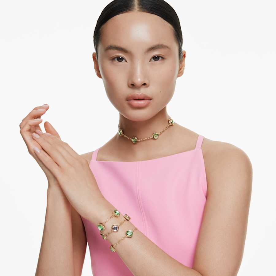 COLLAR SWAROVSKI CHROMA TALLA OCTOGONAL, MULTICOLOR, BAÑO TONO ORO