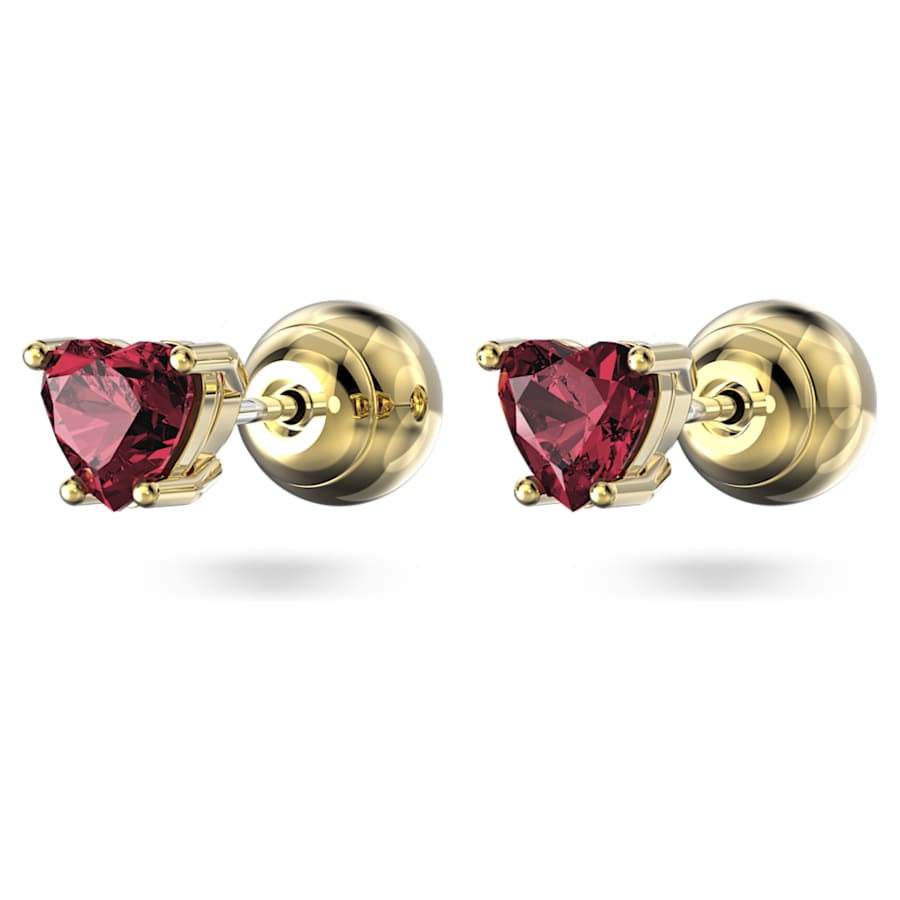 ARETES SWAROVSKI  STILLA CORAZCÓN, ROJO, BAÑO TONO ORO