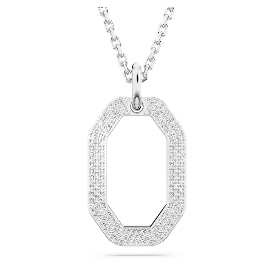 COLLAR SWAROVSKI DEXTERA FORMA OCTAGONAL, MEDIANO, BLANCO, BAÑO DE RODIO