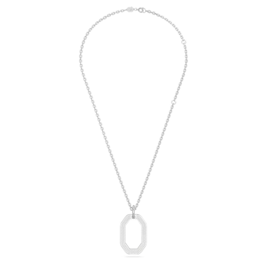 COLLAR SWAROVSKI DEXTERA FORMA OCTAGONAL, MEDIANO, BLANCO, BAÑO DE RODIO