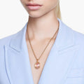 COLLAR SWAROVSKI IMBER, DISEÑO PENDIENTE, ROSA, BAÑO TONO ORO