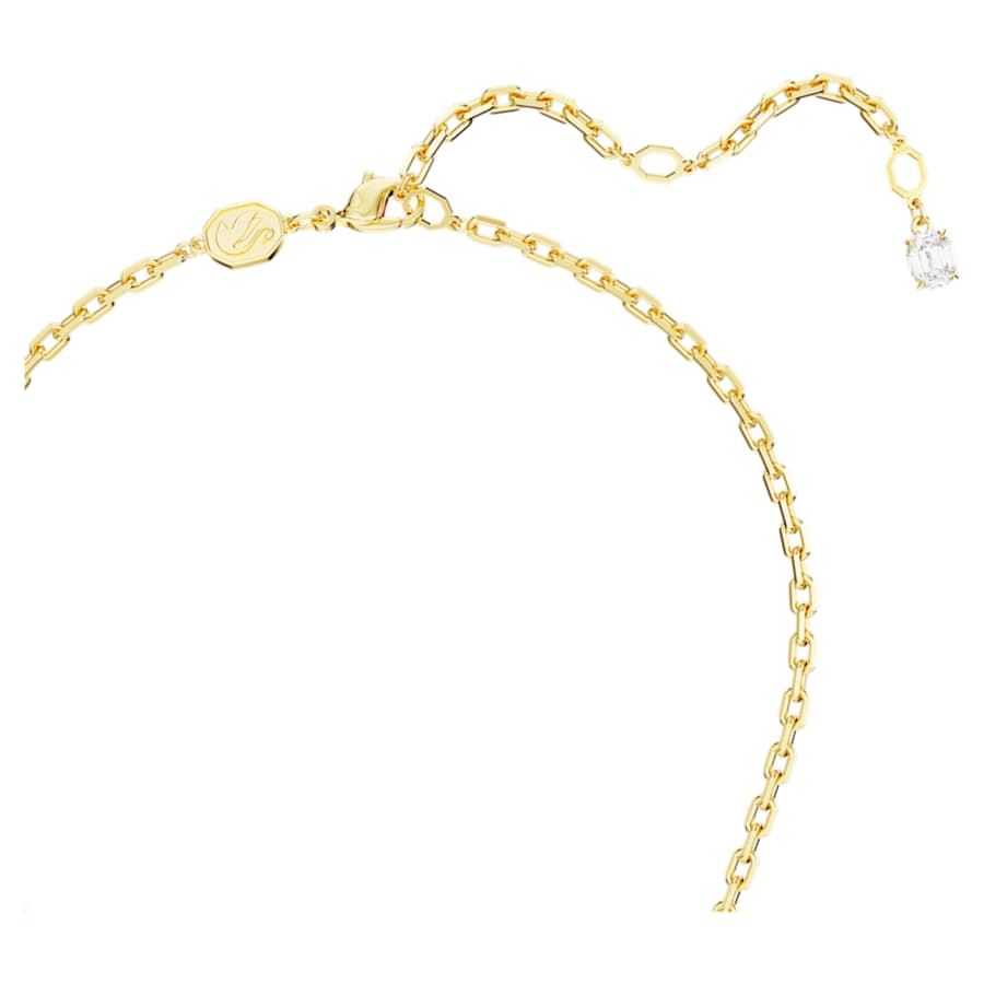 COLLAR SWAROVSKI IMBER, DISEÑO PENDIENTE, ROSA, BAÑO TONO ORO
