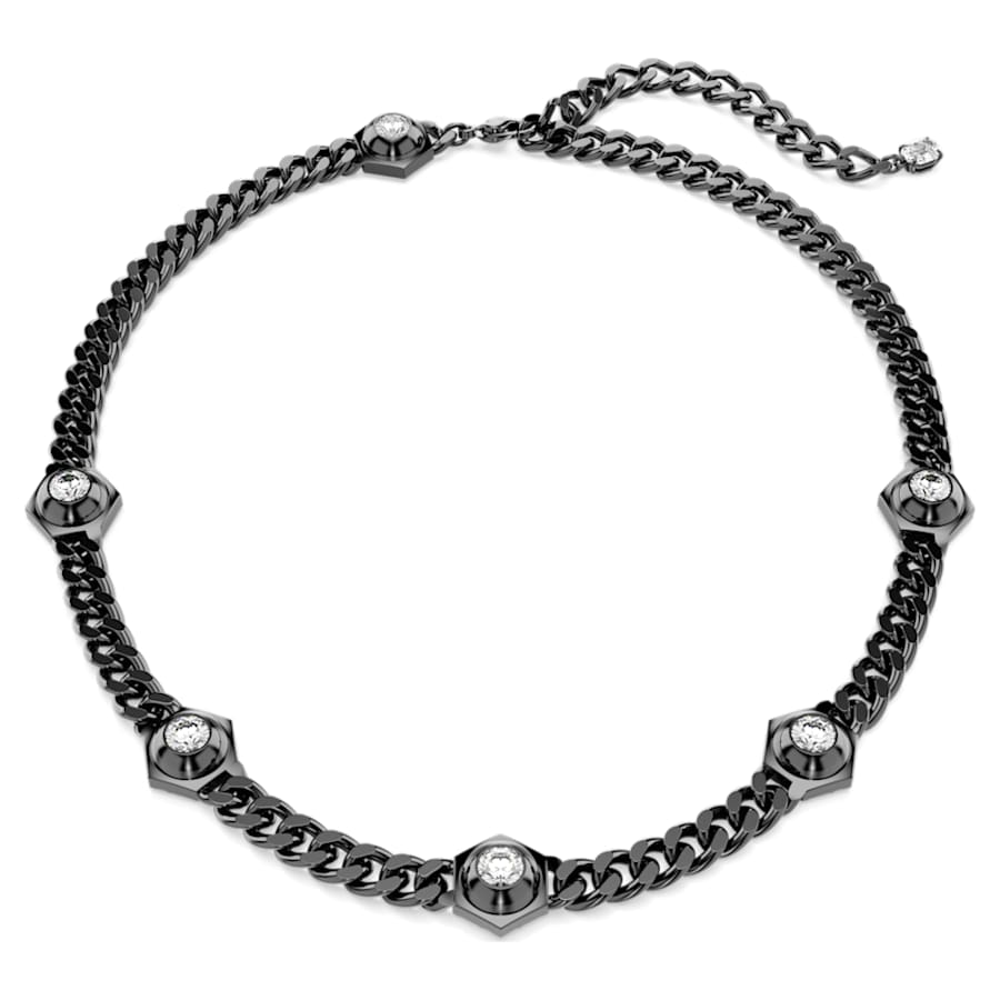 COLLAR SWAROVSKI NUMINA TALLA REDONDA, BLANCO, BAÑO DE RUTENIO