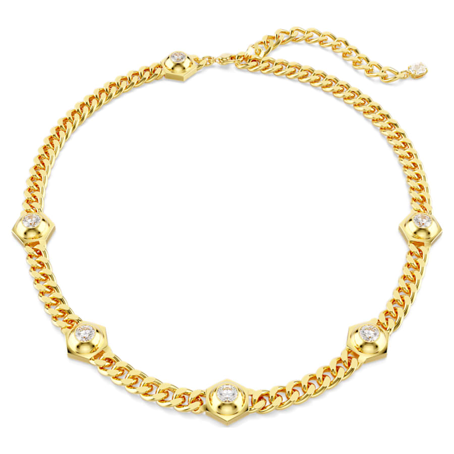 COLLAR SWAROVSKI NUMINA TALLA REDONDA, BLANCO, BAÑO TONO ORO