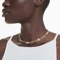 COLLAR SWAROVSKI NUMINA TALLA REDONDA, BLANCO, BAÑO TONO ORO