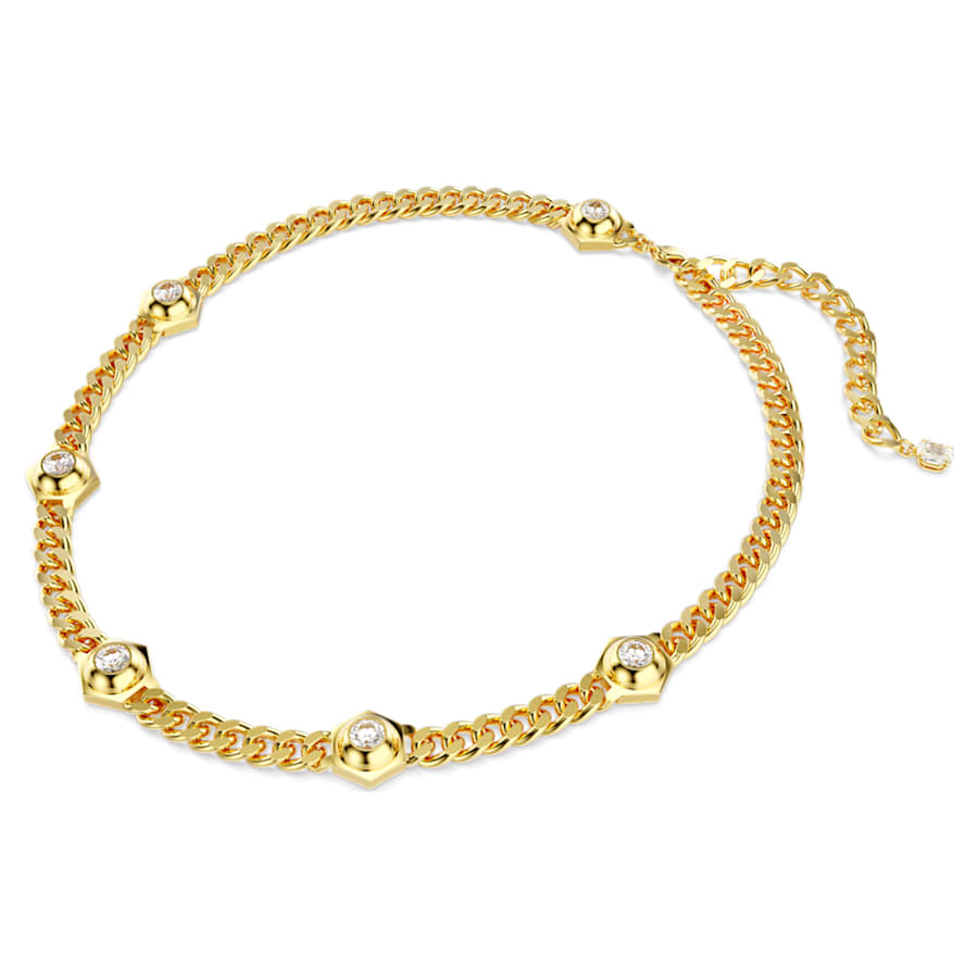 COLLAR SWAROVSKI NUMINA TALLA REDONDA, BLANCO, BAÑO TONO ORO