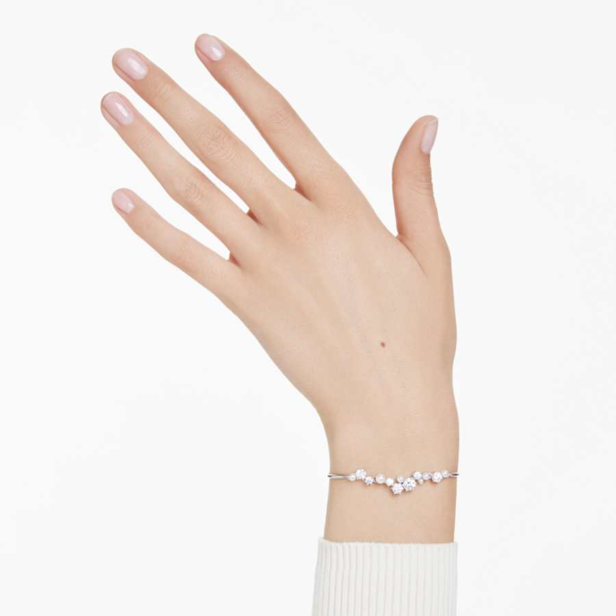 PULSERA SWAROVSKI CONSTELLA CRYSTAL PEARL, TALLAS REDONDAS, BLANCO, BAÑO DE RODIO