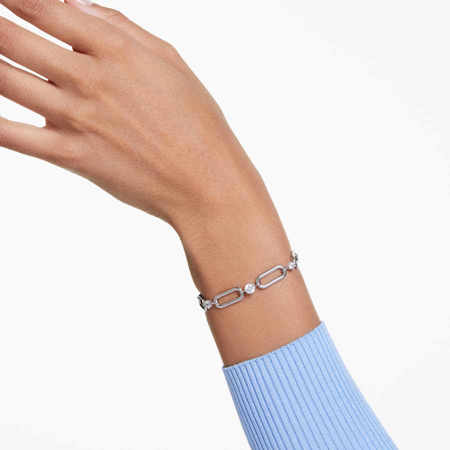 PULSERA SWAROVSKI CONSTELLA BLANCA, BAÑO DE RODIO, TALLA M